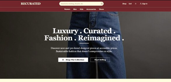 Recurated marketplace homepage
